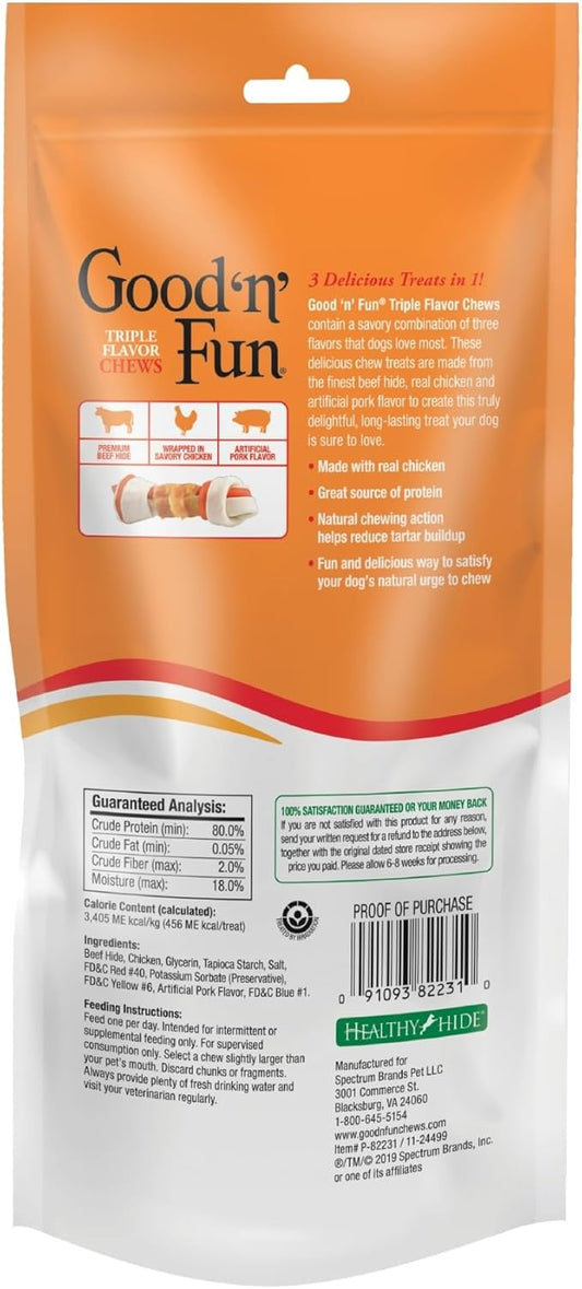 Good 'N' Fun Triple Flavor 8"" Bone