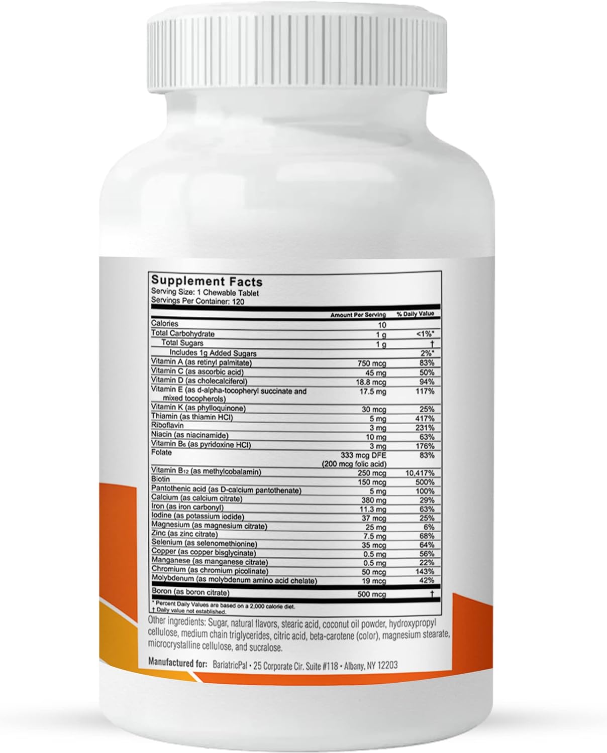 BariatricPal "All-in-ONE Chewable Multivitamin with Calcium Citrate & Iron - Orange (30-Day Supply) : Health & Household