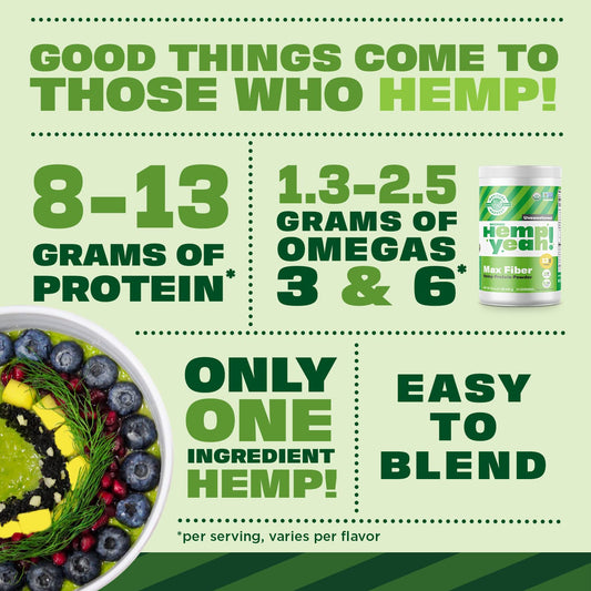 Manitoba Harvest Hemp Yeah! Organic Max Fiber Protein Powder, Unsweetened, 16Oz; With 13G Of Fiber, 13G Protein And 2.5G Omegas 3&6 Per Serving, Keto-Friendly, Preservative Free, Packaging May Vary