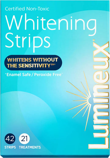 Lumineux Teeth Whitening Strips 21 Treatments – Peroxide Free - Enamel Safe For Whiter Teeth - Whitening Without The Sensitivity - Dentist Formulated And Certified Non-Toxic - Sensitivity Free