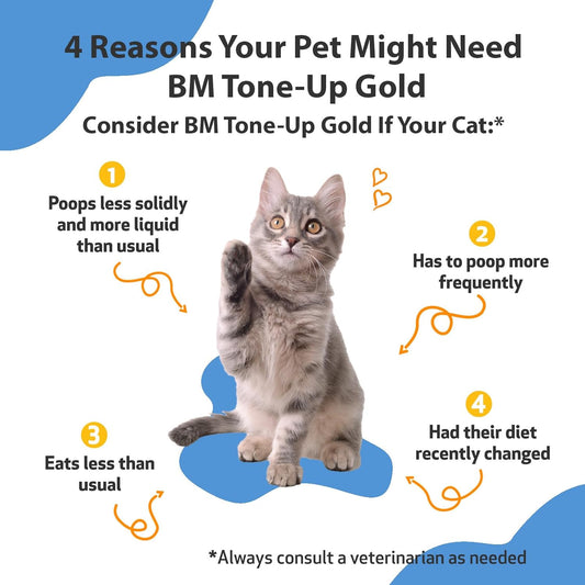 Pet Wellbeing Bm Tone-Up Gold For Cats - Vet-Formulated - Diarrhea & Loose Or Runny Stools - Natural Herbal Supplement 2 Oz (59 Ml)