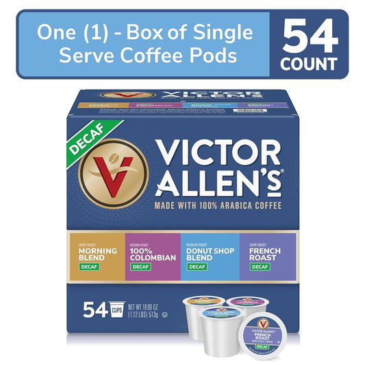 Victor Allen'S Coffee Decaf Variety Pack, 54 Count, Single Serve Coffee Pods For Keurig K-Cup Brewers