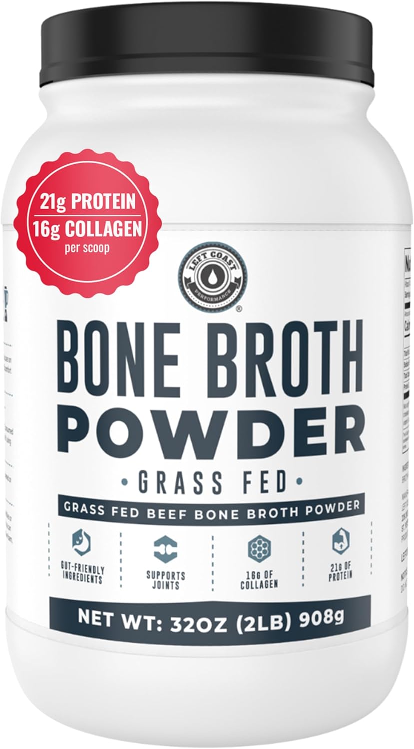16Oz Bone Broth Protein Powder From Grass Fed Beef - Unflavored, Single Ingredient - Rich In Collagen, Glucosamine, Gelatin, Paleo Protein Powder, Gut-Friendly, Non-Gmo Ingredients, Dairy-Free Protein