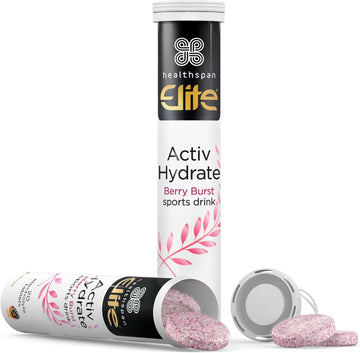 Healthspan Elite Electrolyte Tablets - Zero Sugar Hydration Support With Essential Minerals - Berry Burst Flavour - 40 Tablets - Official All Blacks Partner