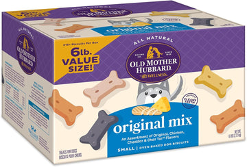 Old Mother Hubbard By Wellness Classic Original Mix Natural Dog Treats, Crunchy Oven-Baked Biscuits, Ideal For Training, Small Size, 6 Pound Bag