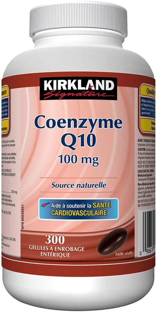 Kirkland Coenzyme Q10, 100mg, 300 enteric coated softgels