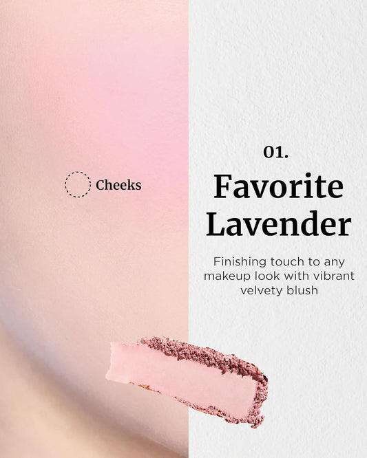 Valentines Day Gifts Vdl Cheekstain Pastel Blush For Cheeks (Favorite Lavender, 0.2Oz) - Lightweight, Velvet Powder Formula - Seamless, Long-Lasting, Natural-Looking Glow | Korean Makeup