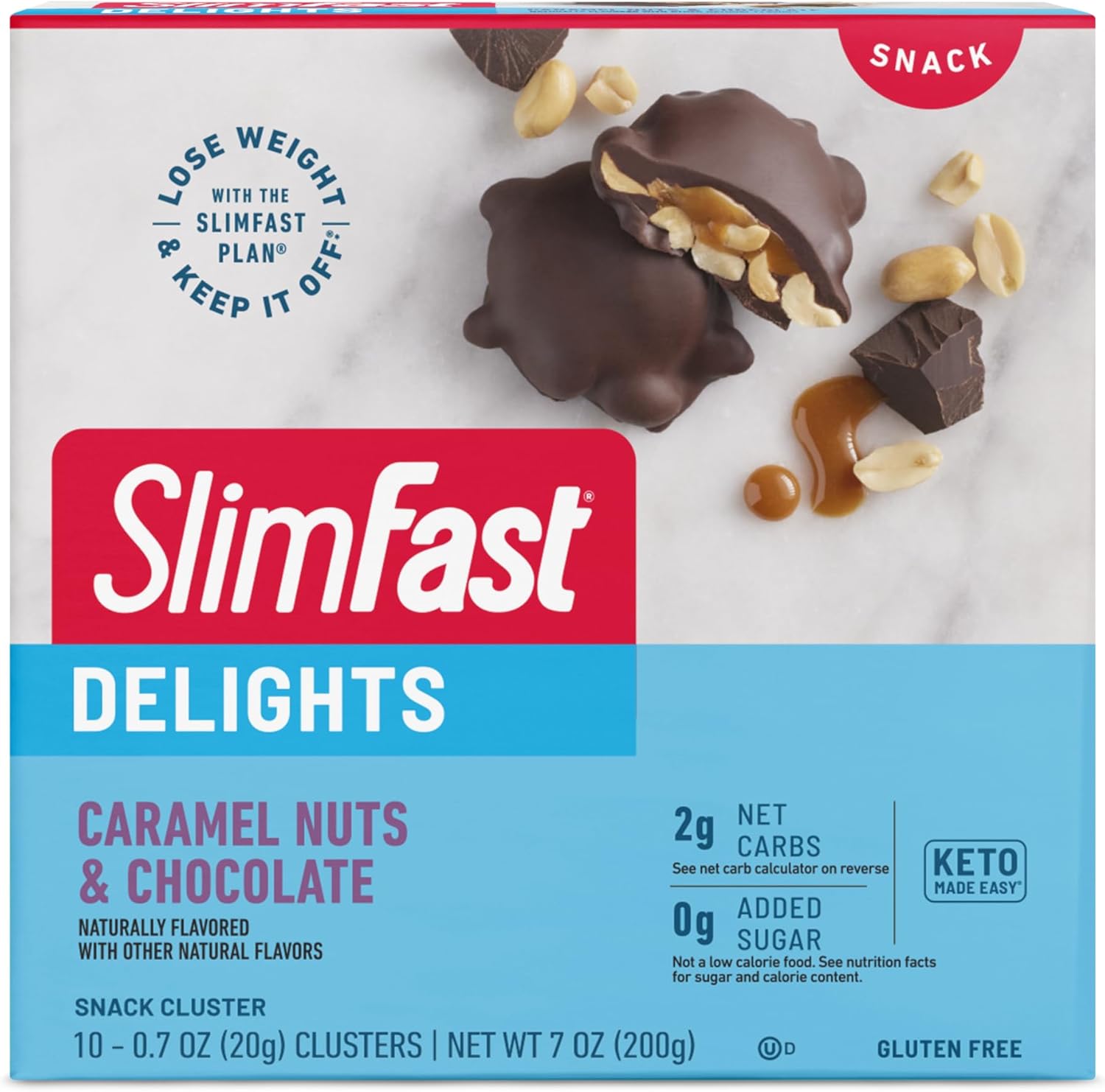 Slimfast Delights Caramel Nuts & Chocolate Snack Cluster, 10 Count