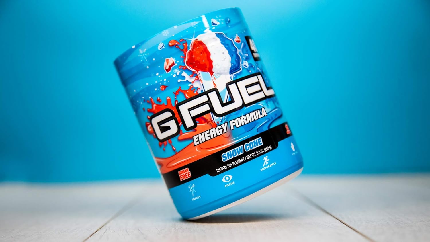 G Fuel Snow Cone Game-Changing Elite Energy Powder, Sharpens Mental Focus and Cognitive Function, Zero Sugar, Supports Immunity and Enhances Mood 9.8 oz (40 servings) : Health & Household