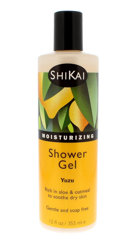 ShiKai Daily Moisturizing Shower Gel (Yuzu, 12oz, Pack of 3) | Gentle Formula | Aloe Vera & Oatmeal for Soft, Healthy Skin | Dry Skin Relief