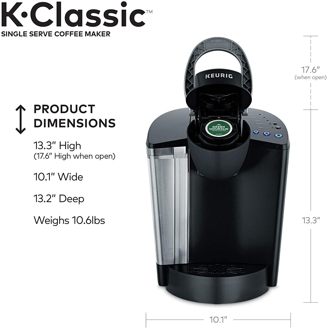 Keurig K-Classic Coffee Maker, Single Serve K-Cup Pod Coffee Brewer, Black and Under Brewer Storage Drawer, Holds up to 36 Keurig K-Cup Pods, Black: Home & Kitchen