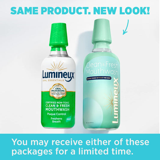 Lumineux Complete Care Mouthwash 16 Oz. - Certified Non-Toxic - Fresh Breath in 14 Days - Fluoride Free, NO Alcohol, Artificial Colors, SLS Free, Dentist Formulated