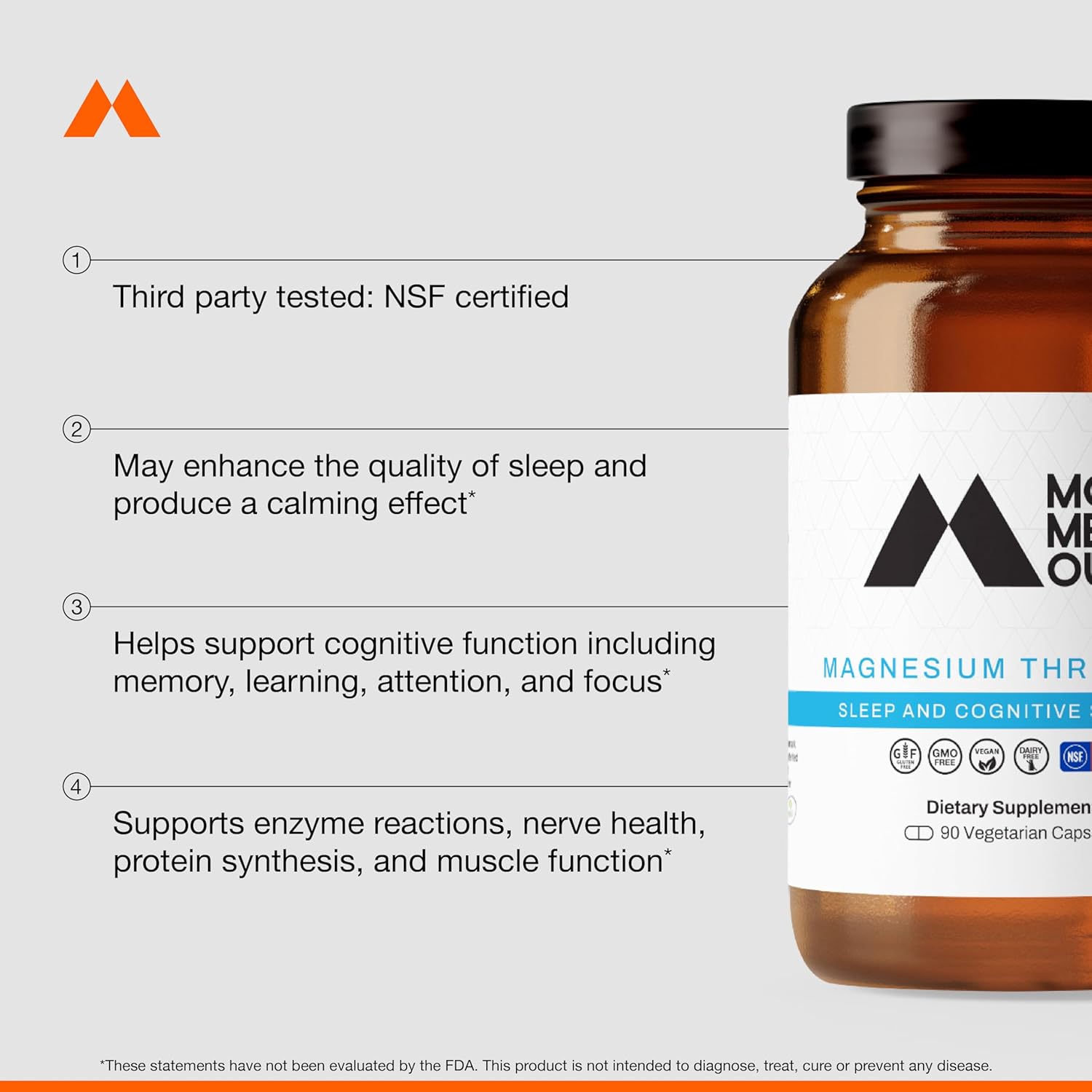 Momentous Magtein Magnesium L-Threonate 145mg - Magnesium Threonate Supplement for Cognitive Function & Rest Support - Magnesium L Threonate Capsules, 30 Servings (Package May Vary) : Health & Household