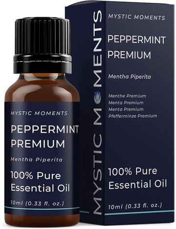 Mystic Moments | Peppermint Premium Essential Oil 10ml - Pure & Natural oil for Diffusers, Aromatherapy & Massage Blends Vegan GMO Free