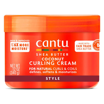 Cantu Coconut Curling Cream With Shea Butter For Natural Hair, 12 Oz, Packaging May Vary