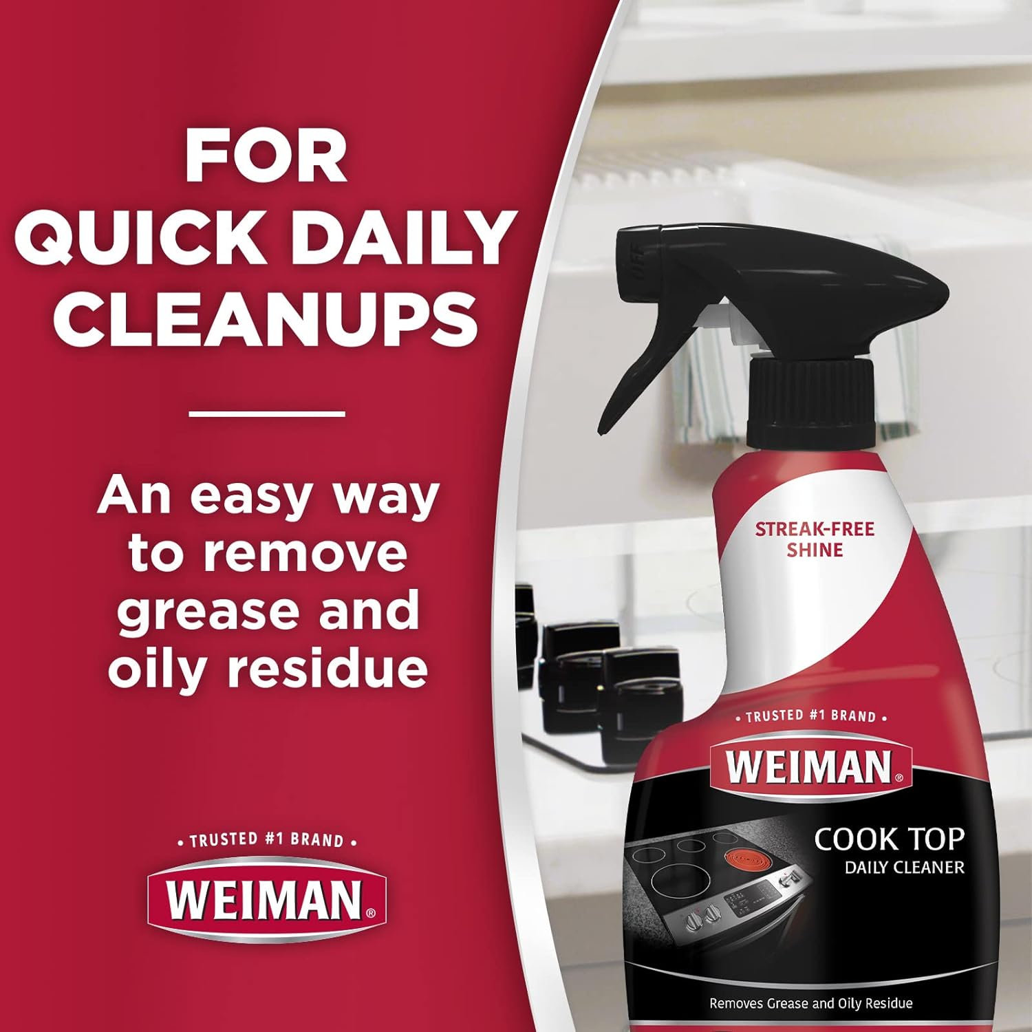 Weiman Ceramic and Glass Cooktop - 10 Ounce - Stove Top Daily Cleaner Kit - 12 Ounce - Glass Induction Cooktop Cleaning Bundle for Heavy Duty Mess Cleans Burnt-on Food : Health & Household