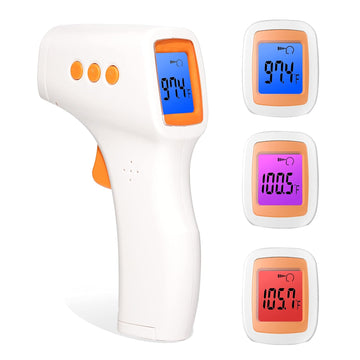 Non-Contact Forehead Thermometer, Infrared Forehead Thermometer Accurate Reading, Instant Fever Alarm Function with LCD Display - Touchless Thermometer Gun for Adults Kids Baby