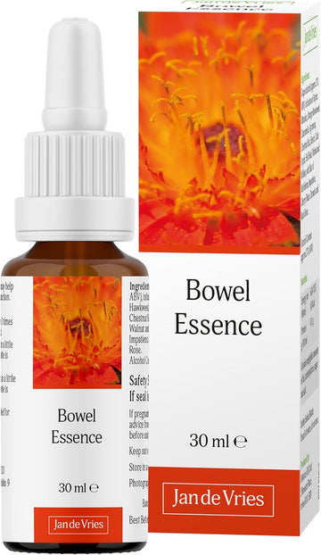 Jan De Vries Bowel Essence | Flower Essence | Used By People Who Experience A Knotted, Churning Feeling When Nervous | Contains Aspen, Chamomile & Agrimony | 30Ml