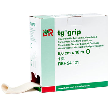 Lohmann & Rauscher Tg Grip, Size K, 21.5Cm X 10M, Elasticated Tubular Compression Bandage For Light & Comfortable Support, Sleeve For Sprains, Strains, Soft Tissue Injuries, Skin Friendly Stockinette