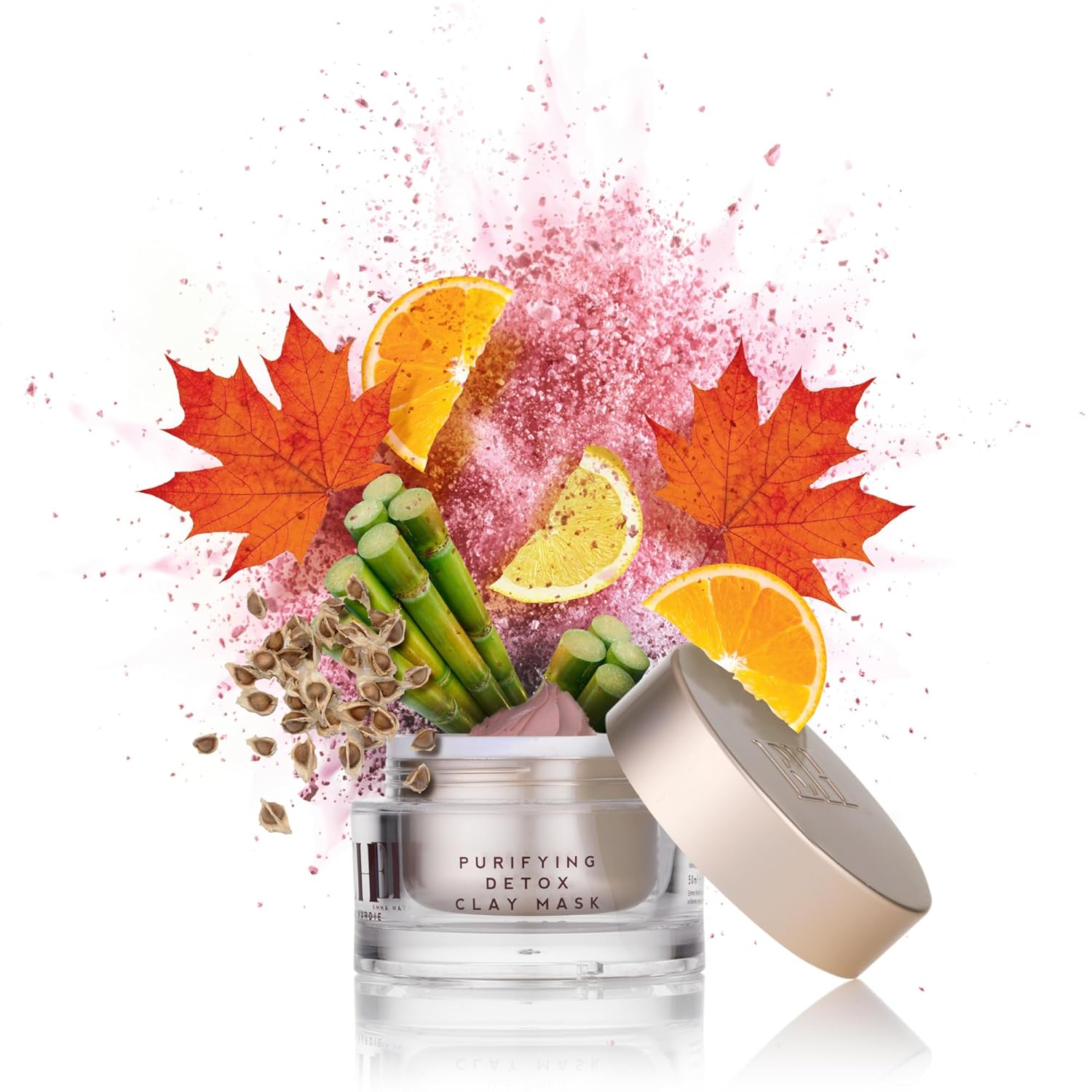Emma Hardie 50Ml Purifying Pink Clay Detox Mask With Cleansing Cloth, To Cleanse, Balance, Exfoliate & Rejuvenate Skin, Suitable For Most Skin Types, Including Sensitive Skin, Vegan & Cruelty Free : Beauty & Personal Care