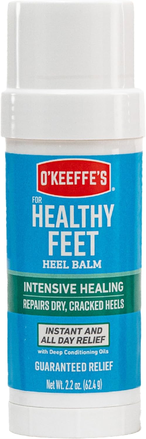 O'Keeffe's for Healthy Feet Intensive Healing Balm, Guaranteed Relief for Extremely Dry, Cracked Feet, Heel Balm that Instantly Fills Dry, Cracked Heels, 2.2oz Balm Stick, (Pack of 1)