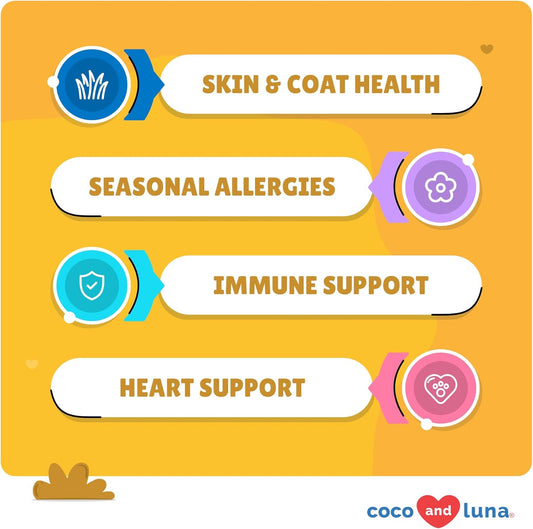 Omega 3 For Dogs - Fish Oil For Dogs Skin And Coat - 120 Chewable Tablets - Omega 3 6 9, Epa & Dha Fatty Acids For Dog Shedding, Dry Skin & Heart Support