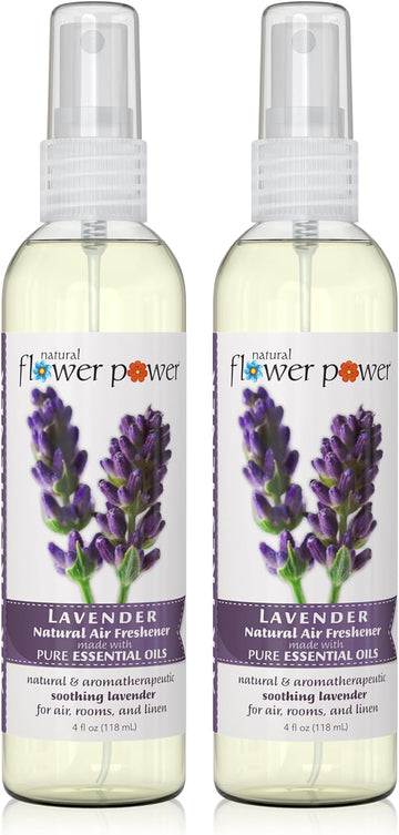 Air Freshener Spray - 4 Fl Oz Pack of 2 - Scented w/Pure Essential Oils - Plant-Based Odor Eliminator - Room, Linen, or Car Spray - Vegan (Lavender)