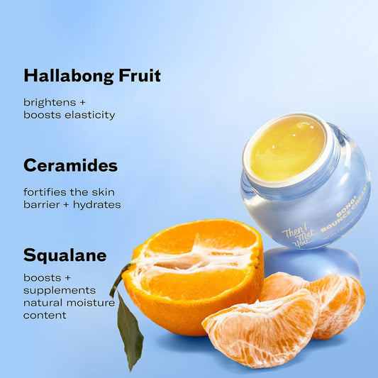 Then I Met You Bong² Bounce Cream, Lightweight Gel Cream Barrier Moisturizer With Hallabong Extract, Omega-3 Fatty Acids, Squalane, And Ceramides, Cruelty-Free, Hydration For Oily Skin, 1.69 Fl Oz