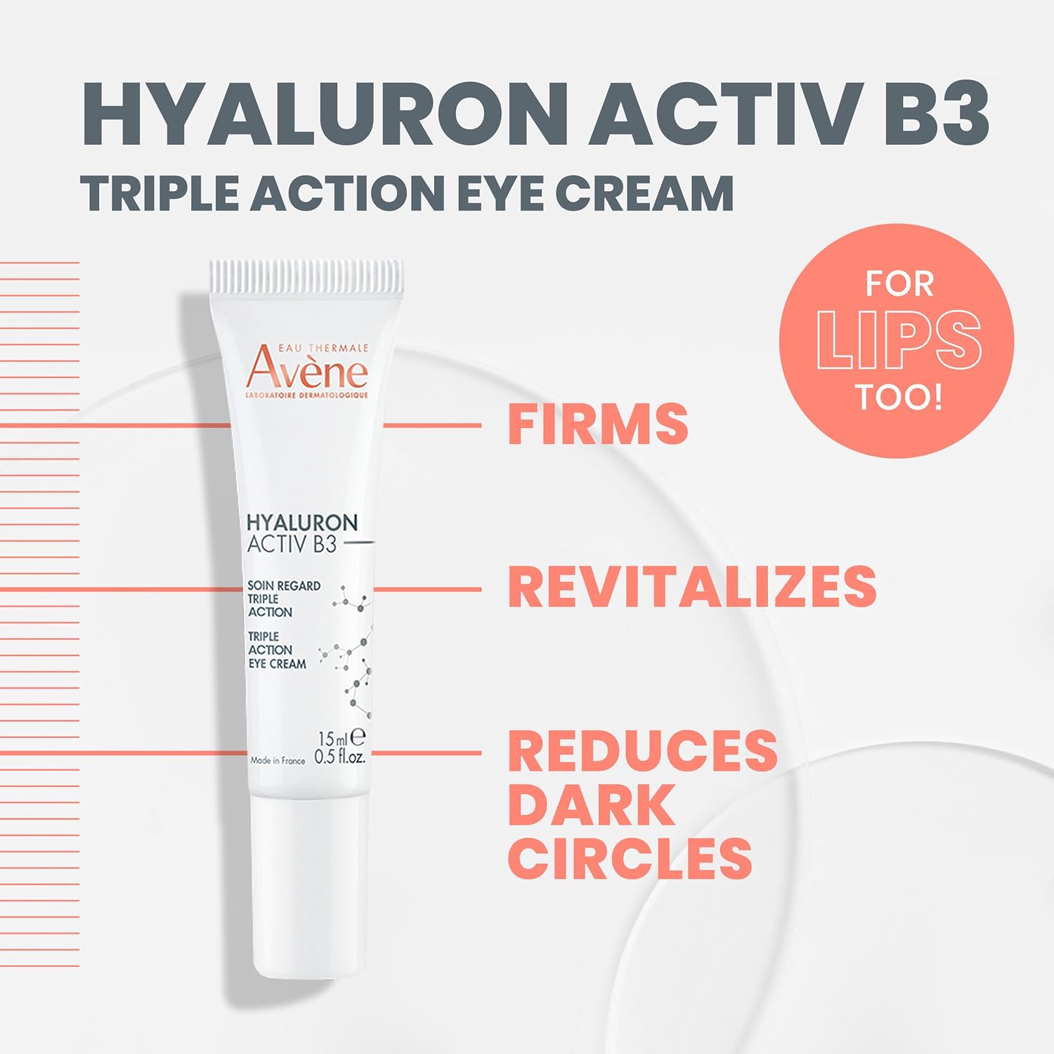Avene Hyaluron Activ B3 Triple Correction Eye Cream, 0.5 Fl Oz : Beauty & Personal Care