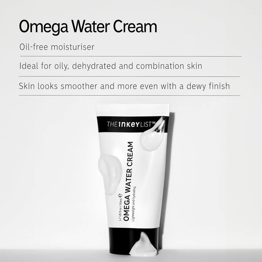 The Inkey List Omega Water Cream 1.69 Fl Oz/50Ml, Oil-Free Face Moisturiser, Lightweight Gel, Vegan Friendly Skincare, Suitable For Blemish Prone Skin