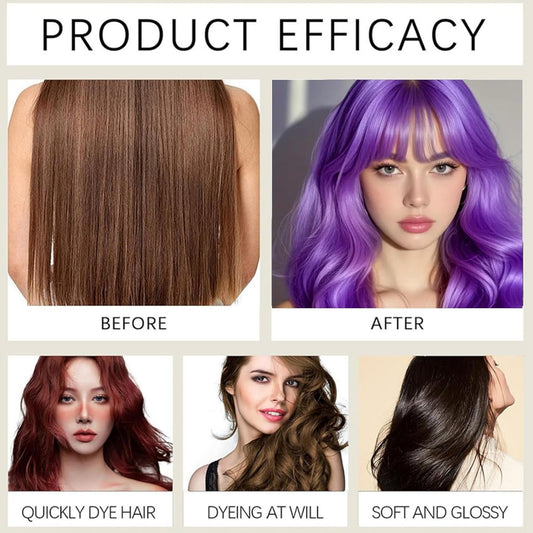 Polar Hair Dye Shampoo,Instant Herbal Coloring Shampoo,3 In 1 For Gray Hair Coverage,Hair Care Dye Shampoo,Natural Plant Hair Dye Shampoo,Semi Permanent Hair Dye,Red Brown Hair Dye,Foam Hair Dye(Red)