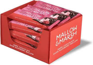 Mallow & Marsh Raspberry Marshmallow Bar Coated In 70% Dark Chocolate - Multipack – 12 X 35G
