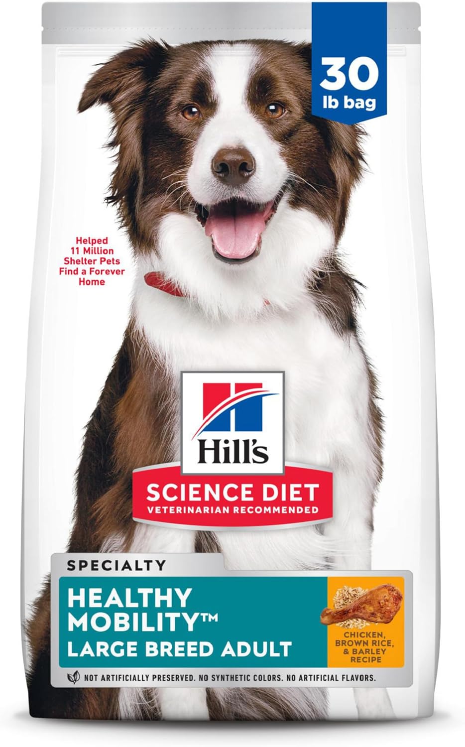 Hill's Science Diet Healthy Mobility, Adult 1-5, Large Breed Mobility Support, Dry Dog Food, Chicken, Brown Rice, & Barley, 30 lb Bag