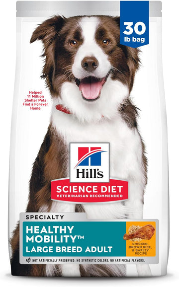 Hill's Science Diet Healthy Mobility, Adult 1-5, Large Breed Mobility Support, Dry Dog Food, Chicken, Brown Rice, & Barley, 30 lb Bag