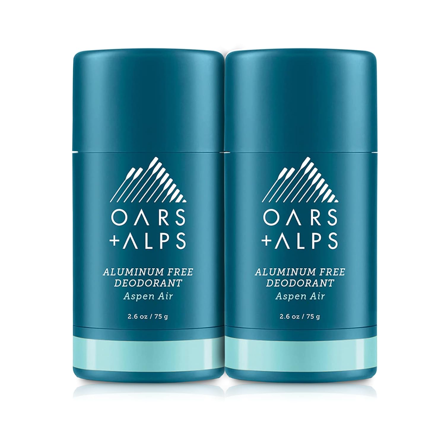 Oars + Alps Aluminum Free Deodorant for Men and Women, Dermatologist Tested and Made with Clean Ingredients, Travel Size, Aspen Air, 2 Pack, 2.6 Oz Each