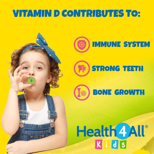 Kids Vitamin D3 600Iu Chewable 180 Tablets. Sugar Free. Natural Orange Flavour. Made By Health4All Uk