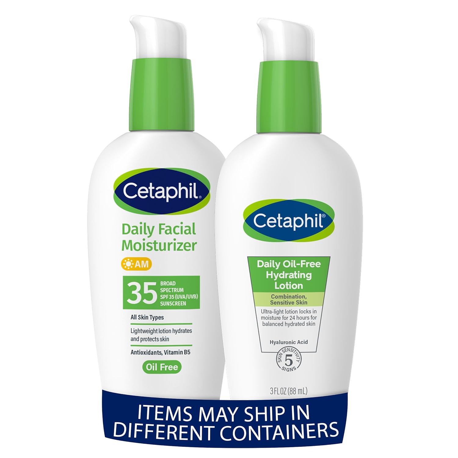 Cetaphil Daily Hydrating Lotion For Face, Hyaluronic Acid, 3 Oz Face Moisturizer, Daily Oil Free Facial Moisturizer With Spf 35, For Dry Or Oily Combination Sensitive Skin, Fragrance Free : Beauty & Personal Care
