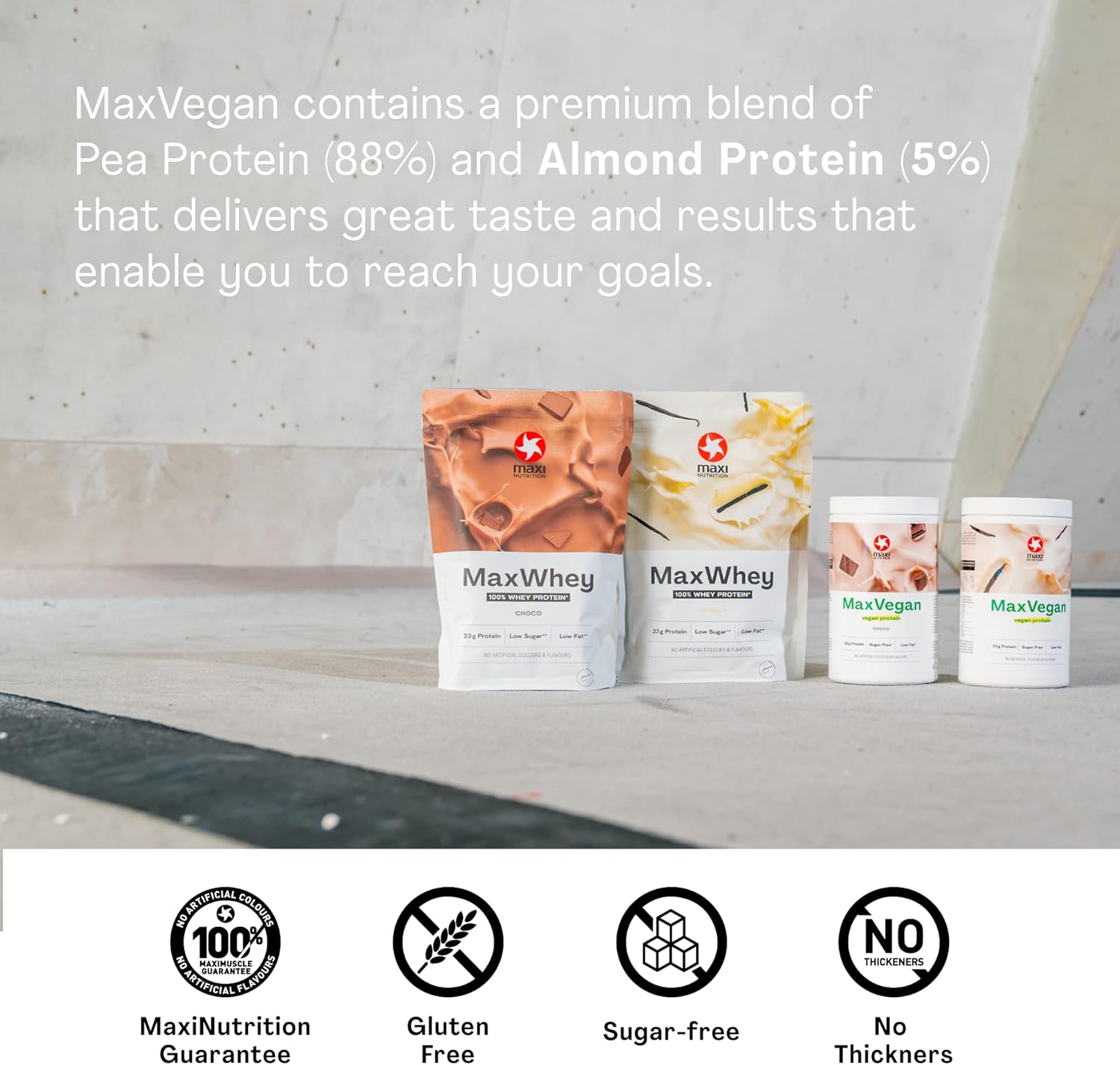 MaxiNutrition - MaxVegan Protein Powder, Vanilla - Plant Based Protein Food Supplement –, Low Fat, Sugar Free, Gluten & Soy-Free, Vegan - 23g Protein, Under 120 kcal per Serving, 420g Tub : Amazon.co.uk: Health & Personal Care