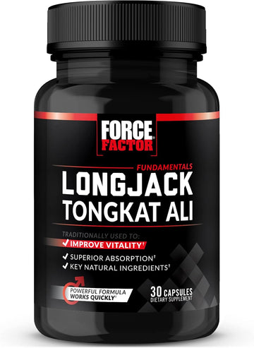 Force Factor Longjack Tongkat Ali 500Mg For Men’S Hormones, Promote Male Energy, Vitality & Drive, Support Muscle & Strength, Longjack Capsules With Bioperine Black Pepper Extract, 30 Capsules