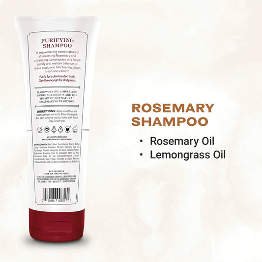 The Grandpa Soap Company Shampoo - Purifying With Rosemary And Lemongrass Oils, Leaves Scalp And Hair Feeling Clean And Fresh, All Hair Types, Vegan, Sulfates And Parabens Free, 8 Fl Oz