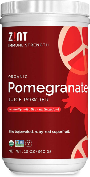 Zint Pomegranate Powder, Organic (12 oz): Antioxidant Pomegranate Juice, Pure Pomegranate Supplement, Sugar-Free, USDA Organic, Non-GMO, Vegan