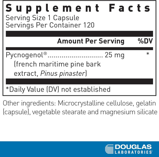 Douglas Laboratories Pycnogenol (25 Mg.) | Pine Bark Extract To Support Arterial Health | 120 Capsules