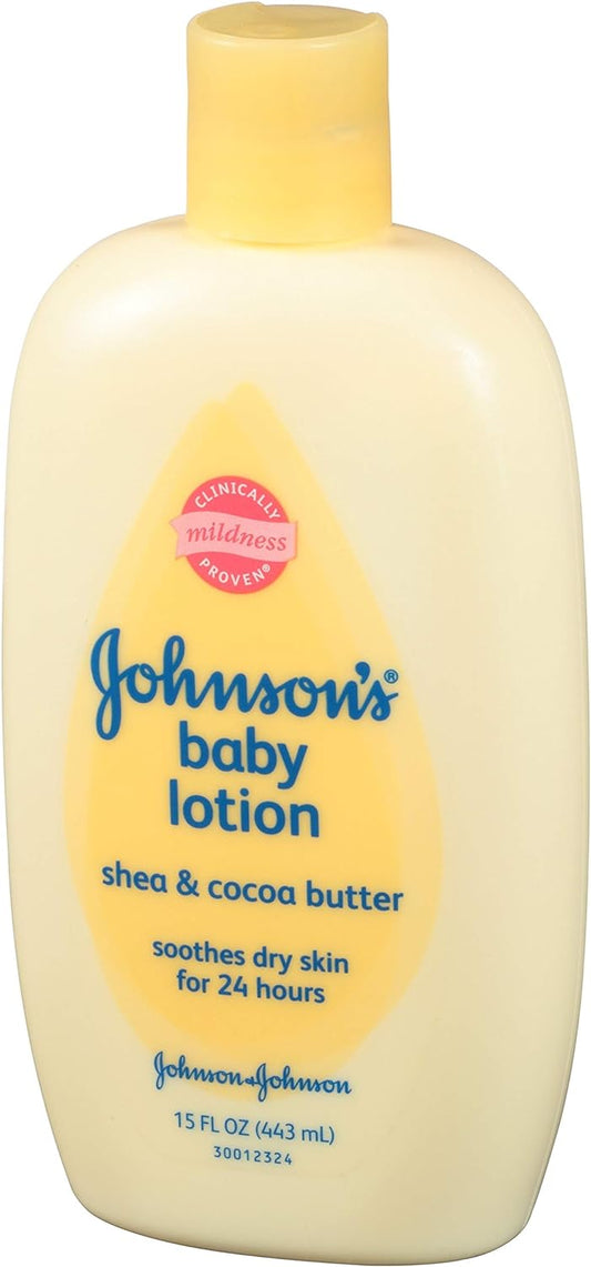 Johnson's Baby Lotion, Shea & Coca Butter, 15 Ounce (Pack of 2)