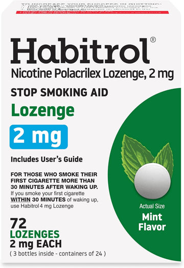 Habitrol Nicotine Lozenges 2 Mg Mint Flavor - 72 Count – Stop Smoking Aid – Reduce Cravings And Withdrawal Symptoms