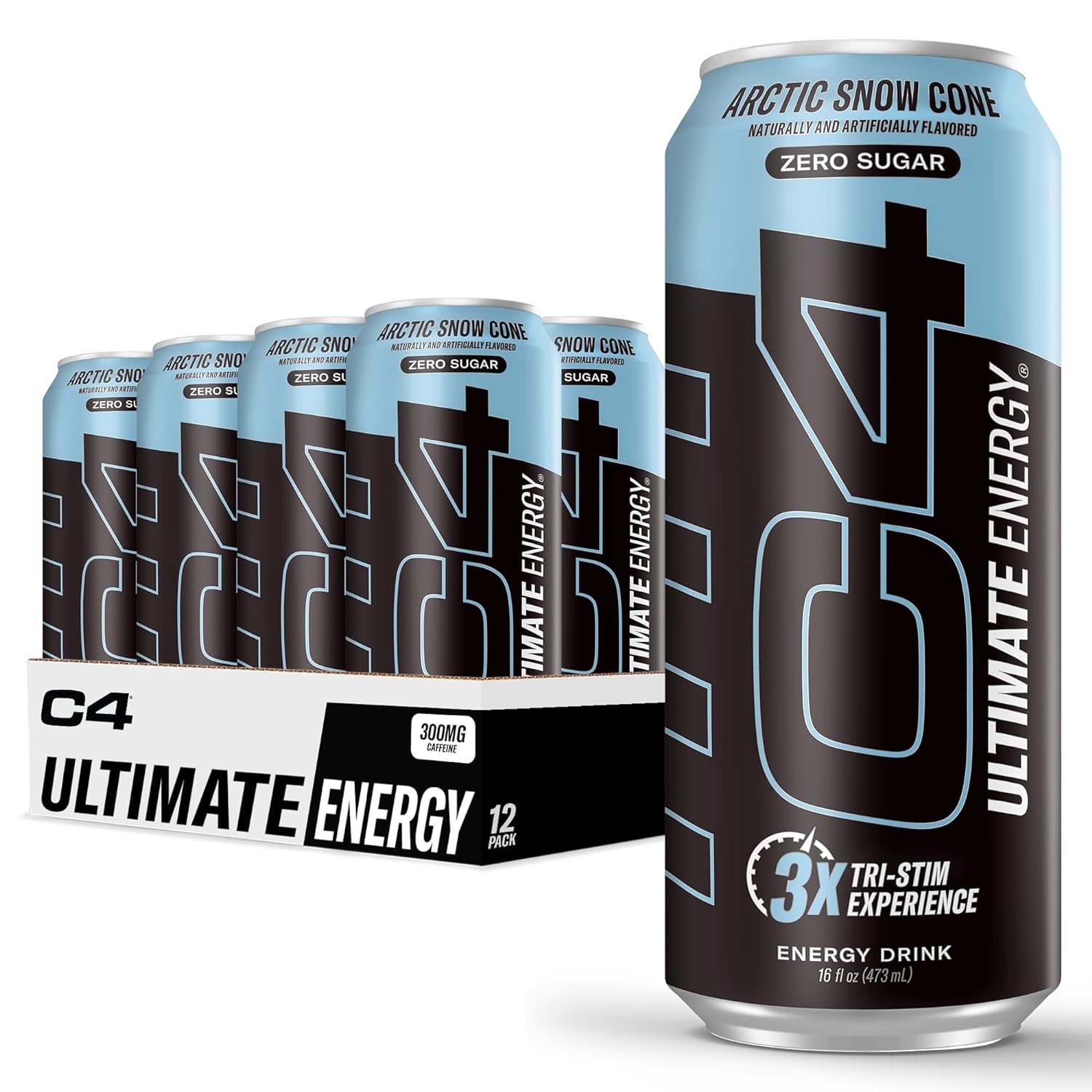 C4 Ultimate Sugar Free Energy Drink 16Oz (Pack Of 12) | Arctic Snow Cone | Pre Workout Performance Drink With No Artificial Colors Or Dyes