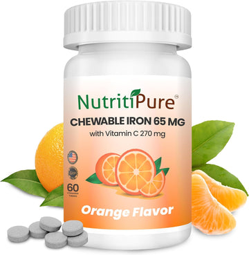 Chewable Iron 65 Mg With Vitamin C 270 Mg - Tablet In Orange Flavor 60 Count (2)