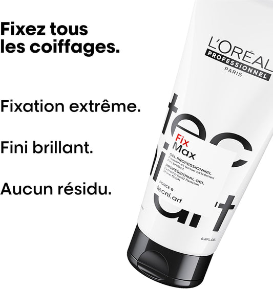 L’Oreal Professionnel Tecni Art Slick Back Bun - No Frizz, No Fly Aways , Smooth And Shiny Polished Look, Tecni Art Fix Design Strong Hold Styling Spray & Fix Max Styling Gel