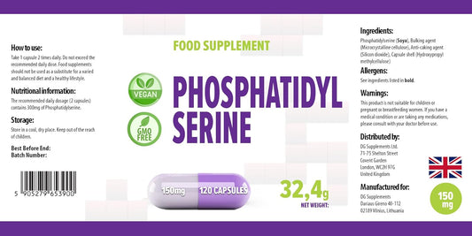 Hepatica Phosphatidylserine 150Mg | 120 Vegan Capsules | High Strength Brain, Memory & Cognitive Support | 3Rd Party Lab Tested | Gluten & Gmo Free