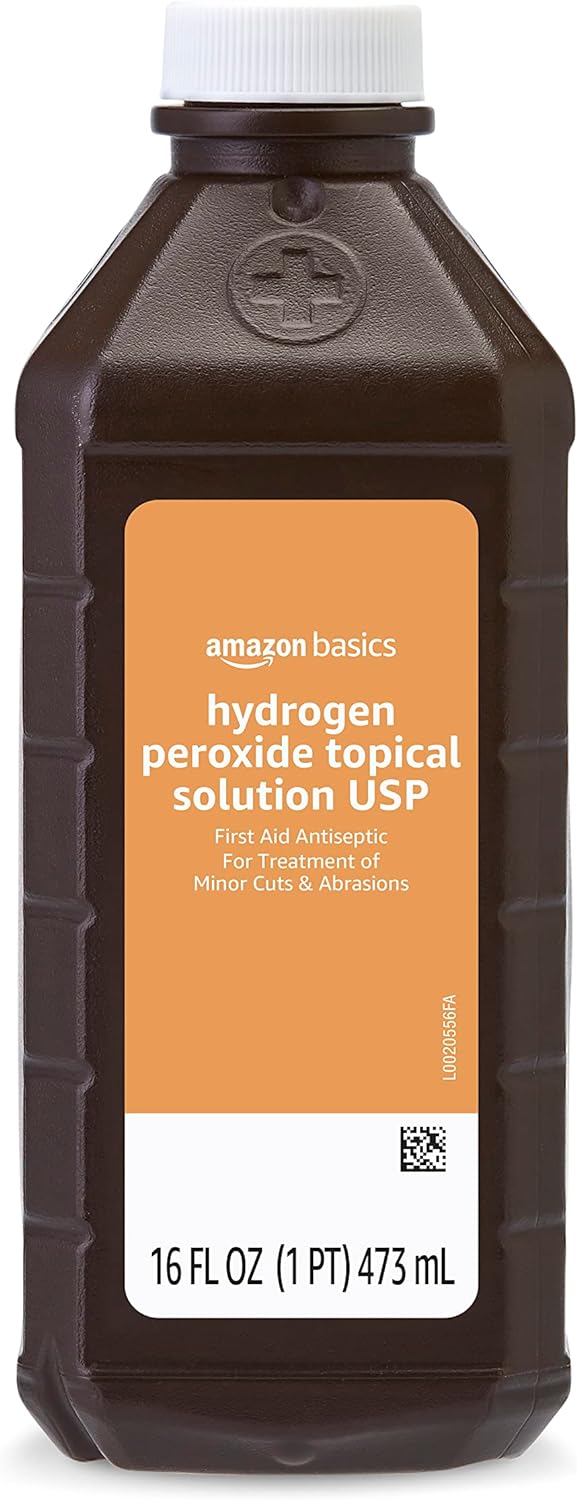 Amazon Basics Hydrogen Peroxide Topical Solution Usp, 16 Fl Oz (Pack Of 1), (Previously Solimo)