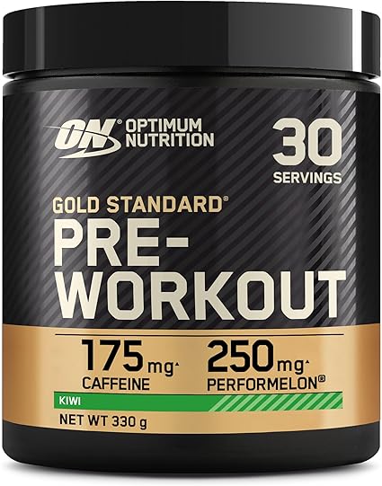 Optimum Nutrition Gold Standard Pre Workout Powder, Energy Drink With Creatine Monohydrate, Beta Alanine, Caffeine And Vitamin B Complex, Nutrition Supplement, Kiwi Flavour, 30 Servings, 330 G